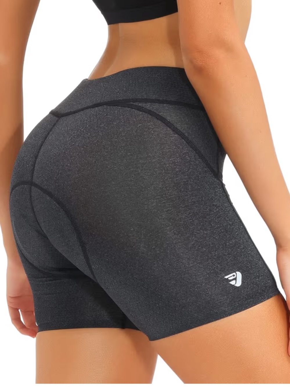 Seamless High-Waist Women’s Biker Shorts - Charcoal Gray